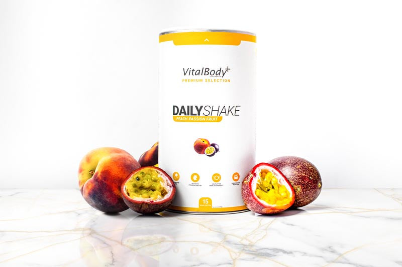 DailyShake - Mahlzeitenersatz von VitalBodyPLUS (Peach-Passion Fruit) - Neu