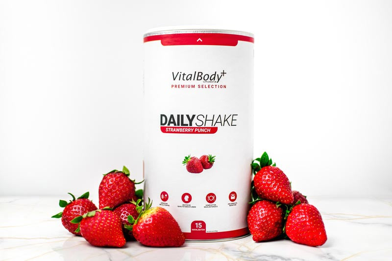 DailyShake - Mahlzeitenersatz von VitalBodyPLUS (Strawberry Punch) - Neu
